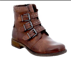 Josef Seibel Sienna 34 Ladies Leather Biker-style Ankle Boot, Size EU41, Taupe